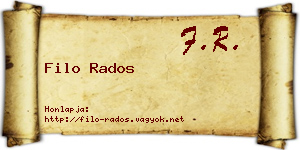Filo Rados névjegykártya